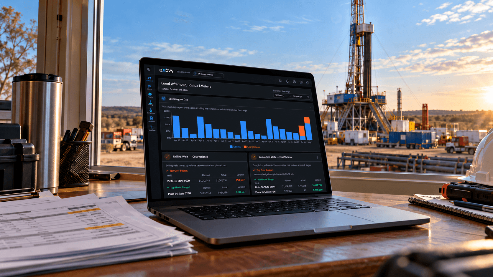 eXovy real-time AFE cost-discrepancy detection for oil & gas operators